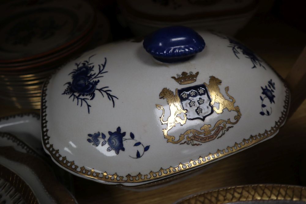 A quantity of armorial style dinnerwares etc